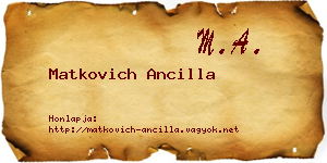 Matkovich Ancilla névjegykártya